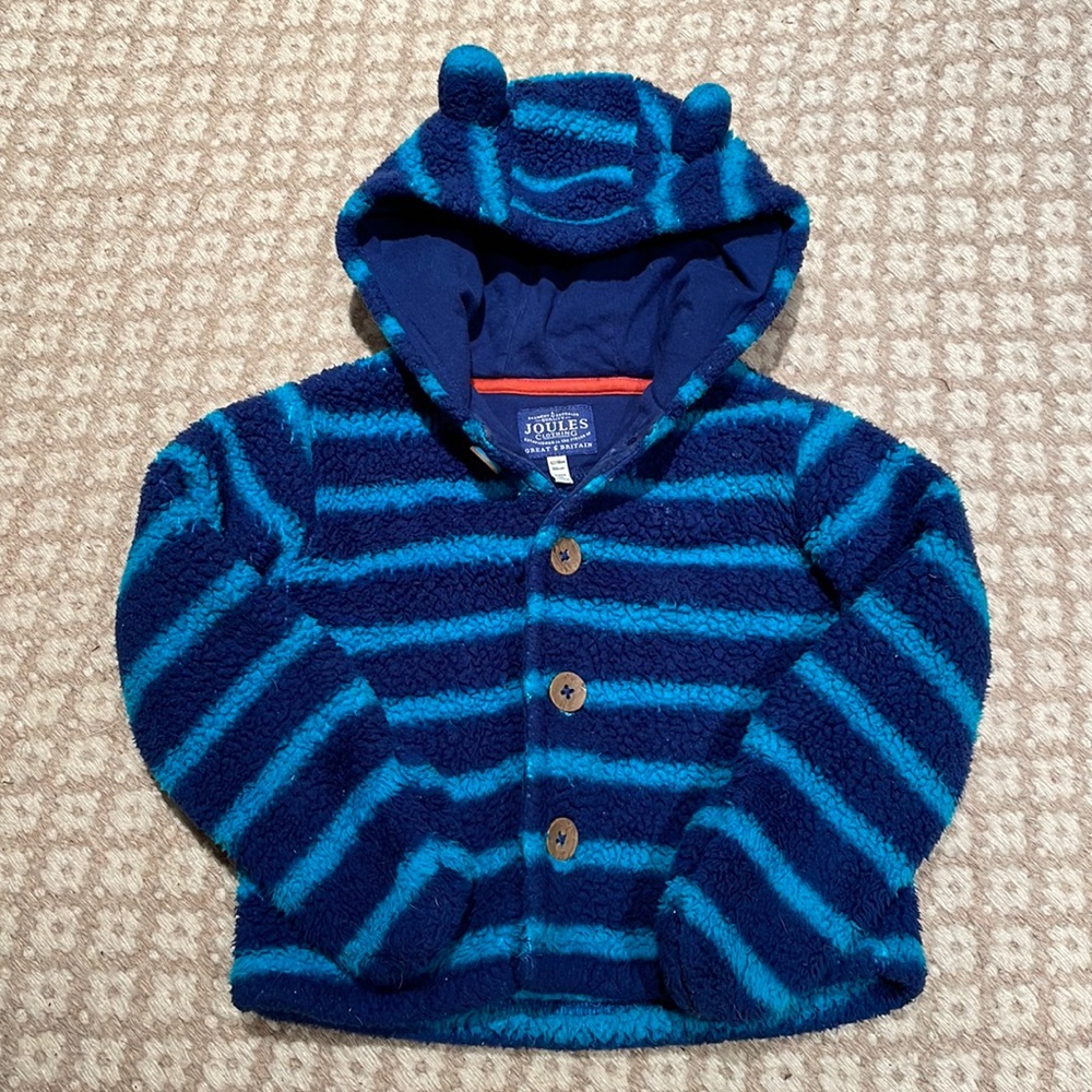 ❌SOLD❌Joules Clothing Baby Button Down Hooded Fleece 🇬🇧